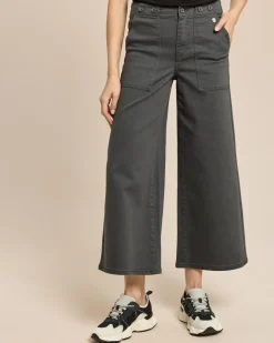 Culotte Jeans mit Bunddetail