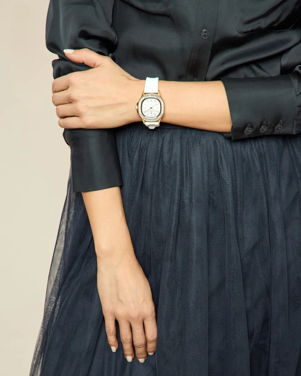Damenuhr mit Silikonarmband