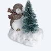 Dekofiguren "Pinguin und Eisbär mit LED-Baum", 2tlg.