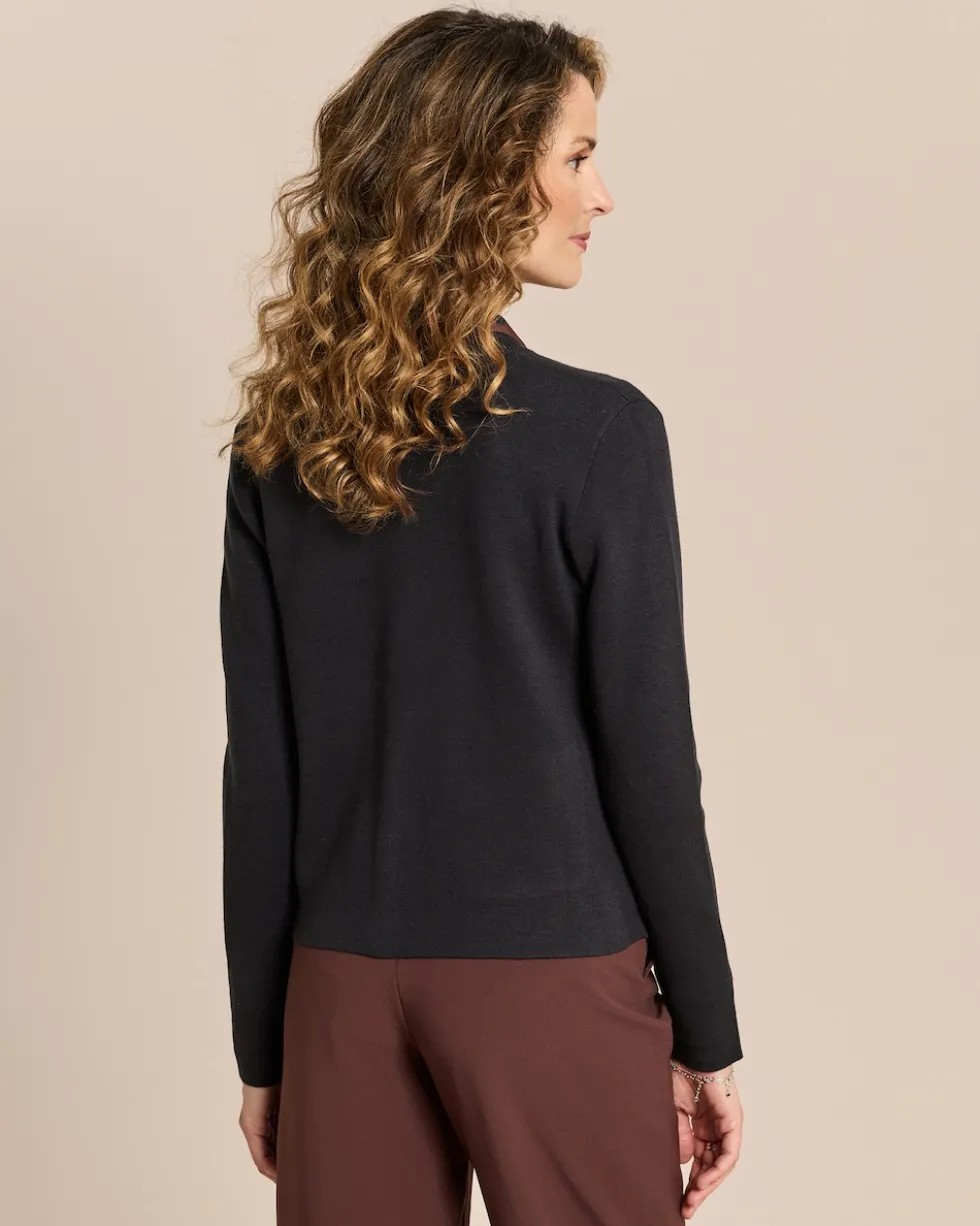 Doubleface-Cardigan mit Metallknöpfen