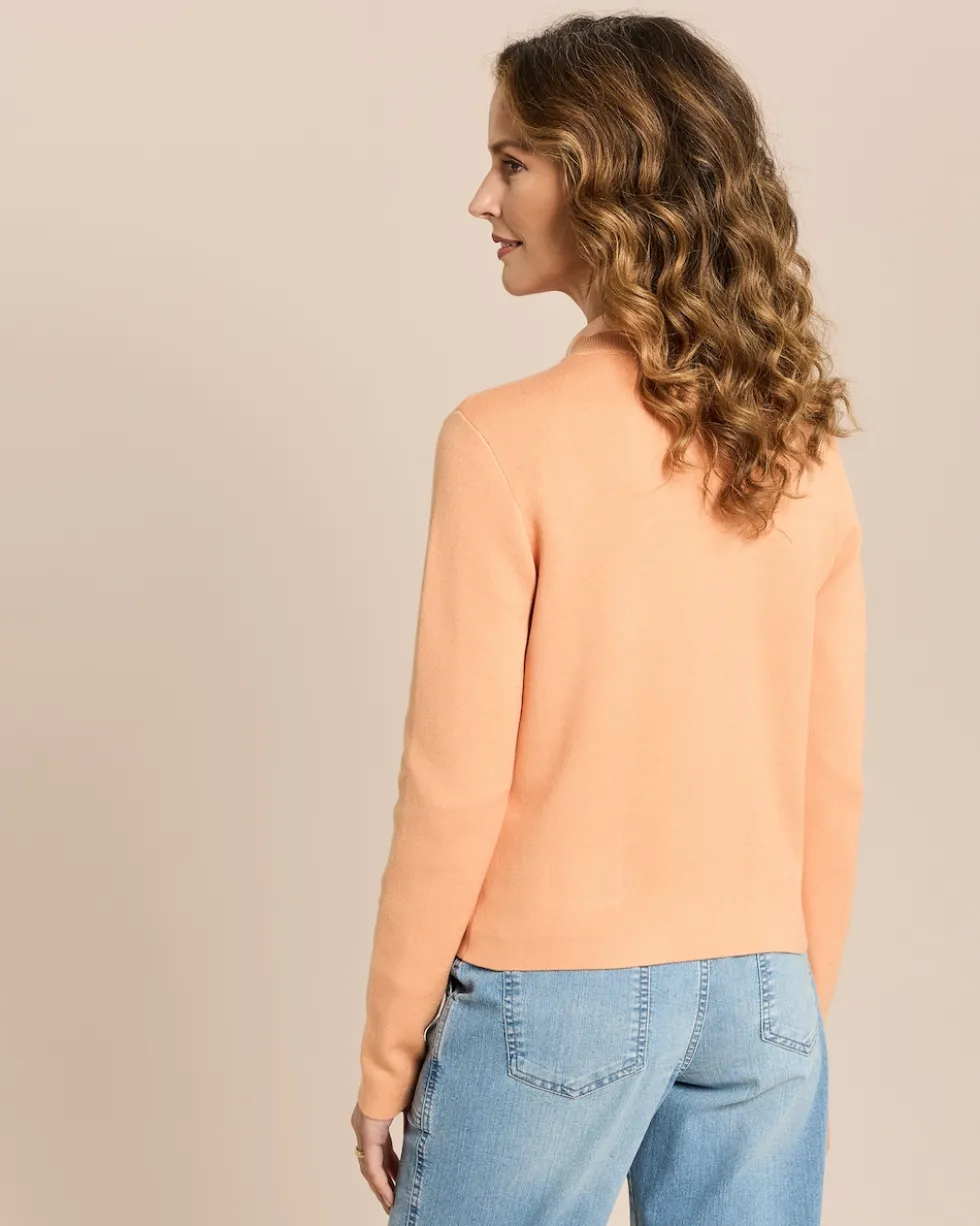 Doubleface-Cardigan mit Metallknöpfen
