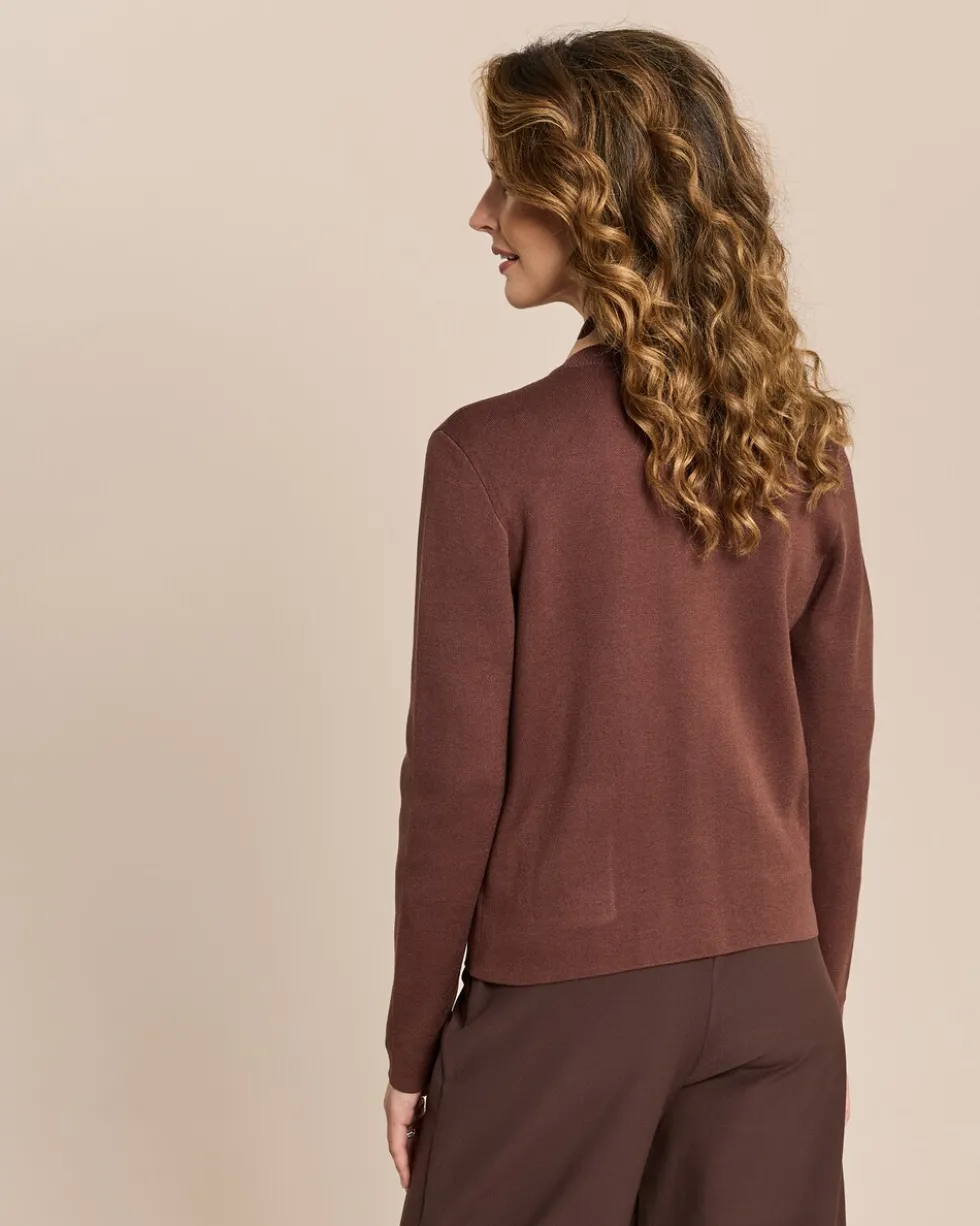 Doubleface-Cardigan mit Metallknöpfen