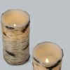 Echtwachs-Kerzen „Baumstamm-Design