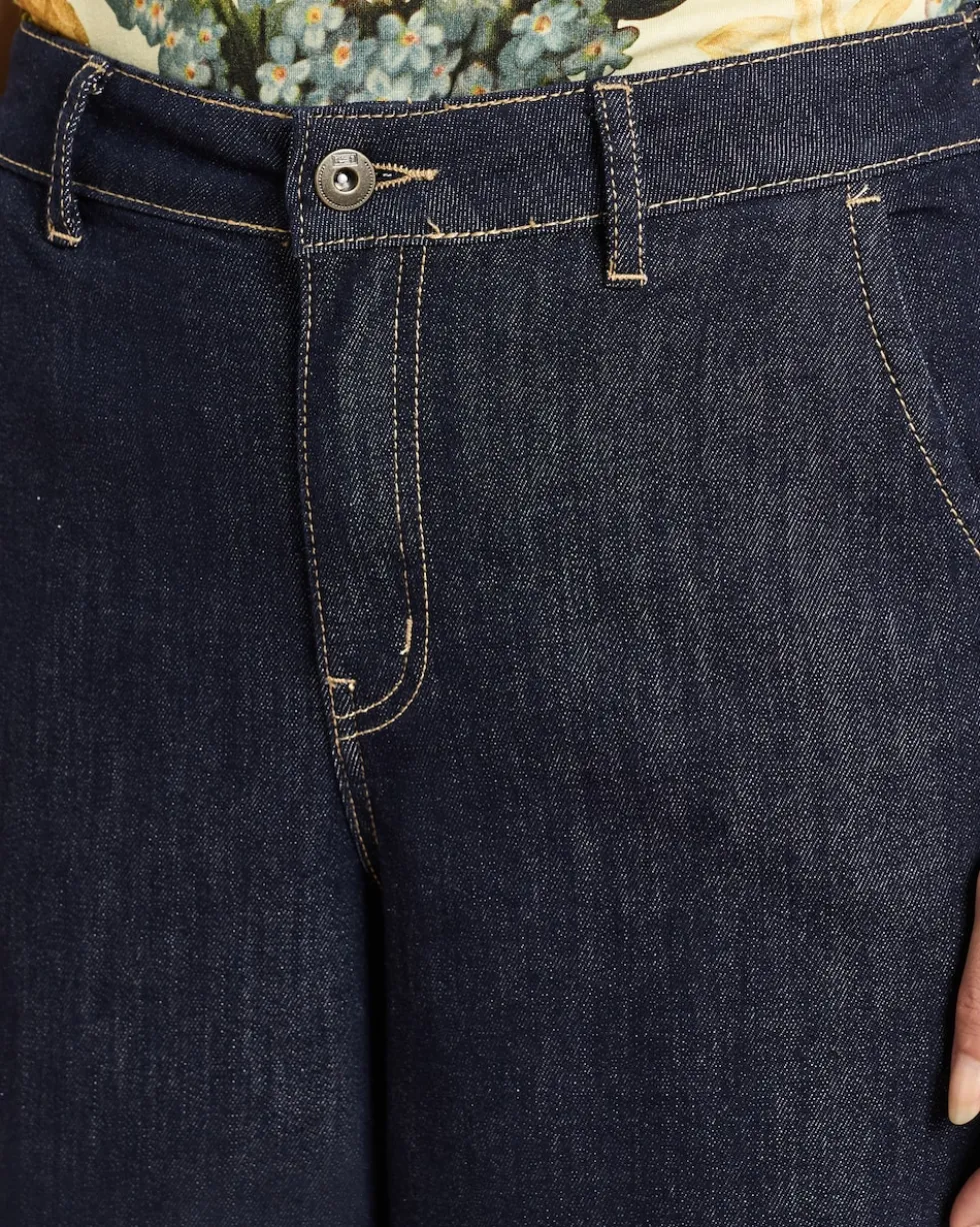 Extra-Wide Leg Jeans mit Umschlag