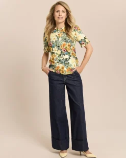 Extra-Wide Leg Jeans mit Umschlag