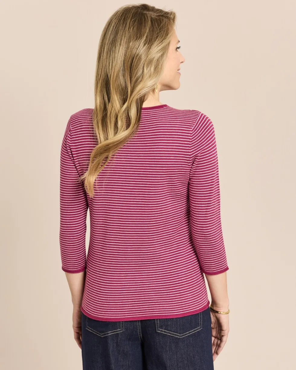 Feinstrick-Pullover fein gestreift