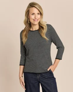 Feinstrick-Pullover fein gestreift