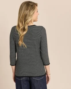 Feinstrick-Pullover fein gestreift