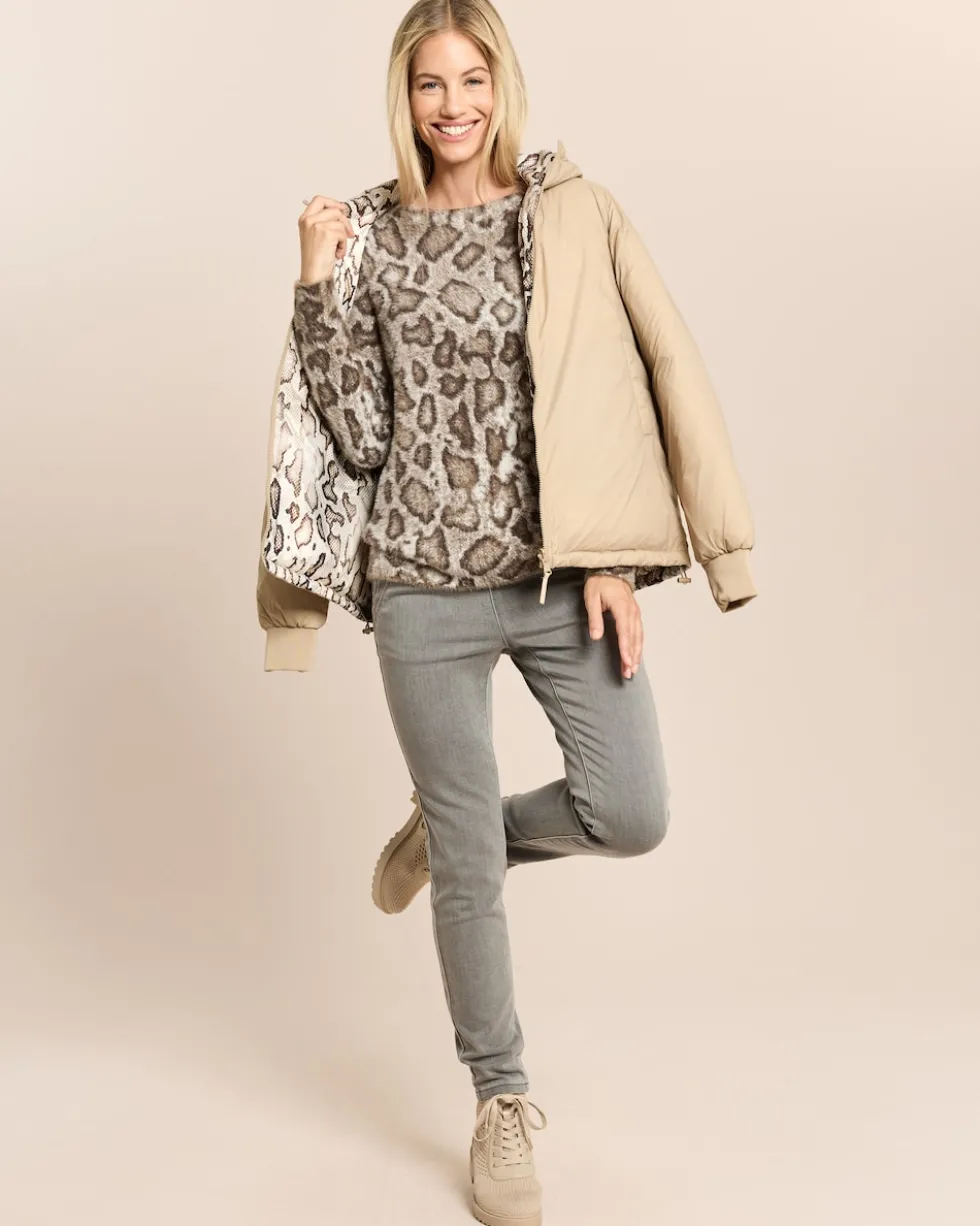 Flausch-Pullover mit Pythonmuster