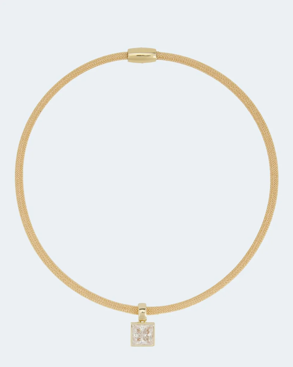 Flechtcollier mit Zirkonia