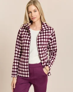 Fleecejacke mit Rautenmuster