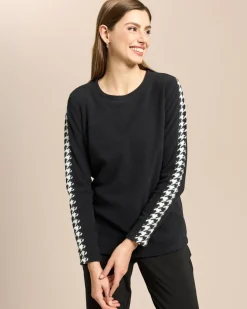 Fleeceshirt Hahnentritt