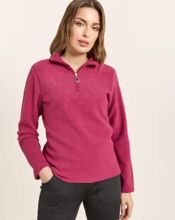 Fleece-Troyer mit Strass-Deko