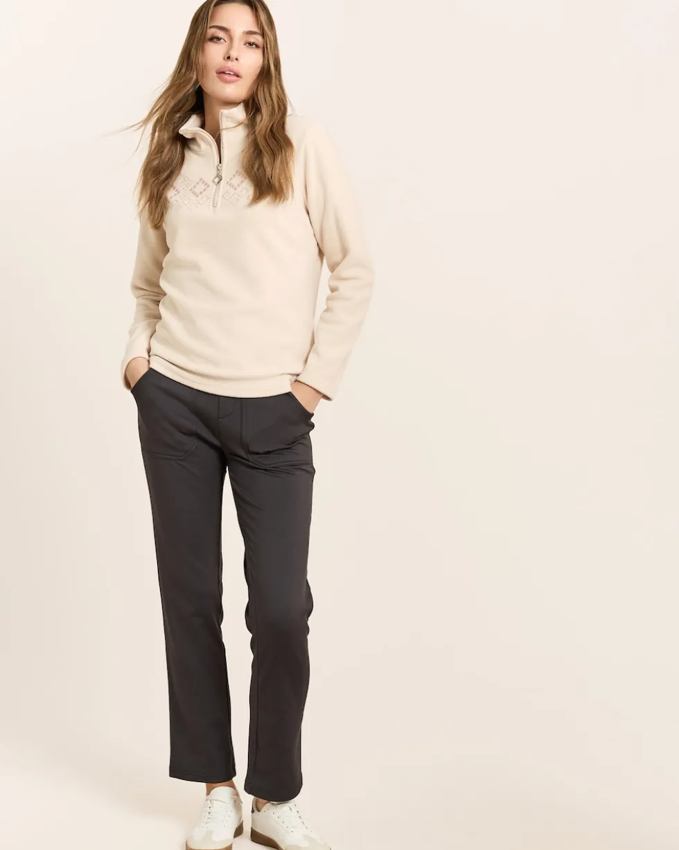 Fleece-Troyer mit Strass-Deko