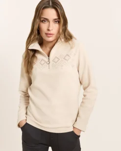 Fleece-Troyer mit Strass-Deko