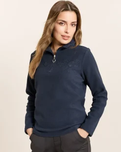 Fleece-Troyer mit Strass-Deko