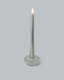 Glaskerzenständer mit LED-Stabkerze, 2tlg.