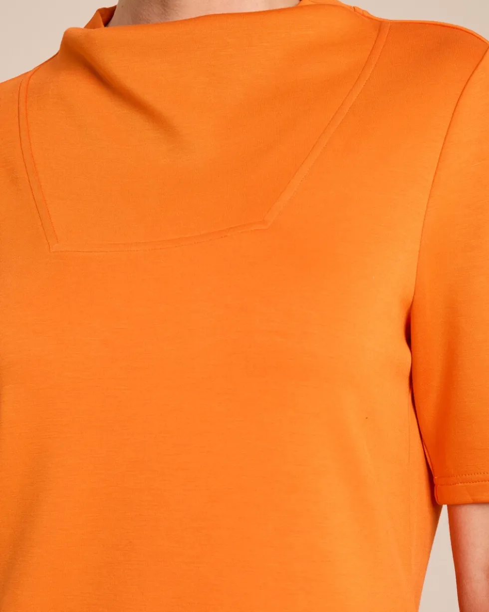 Halbarm-Shirt mit lockerem Kragen