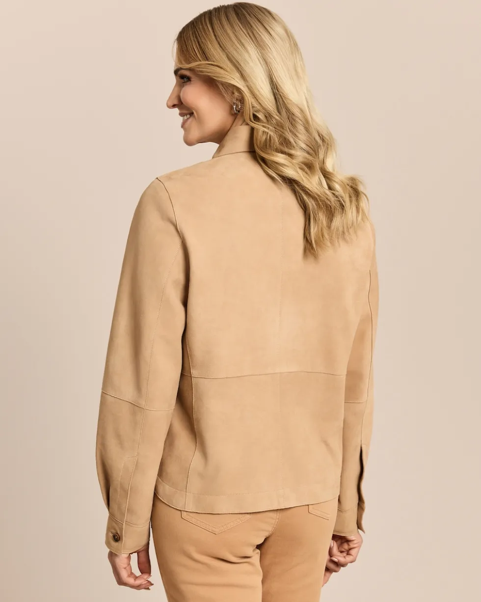Hemd aus Veloursleder mit Details