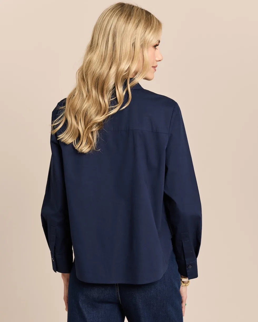 Hemdbluse mit rundem Saum