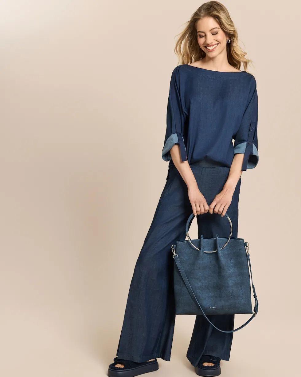 Hose aus Lyocellmix mit Layering