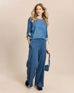 Hose aus Lyocellmix mit Layering