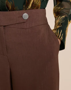 Hose mit Glanznadelstreifen
