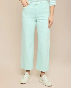 Hose mit weitem Bein und Stickerei