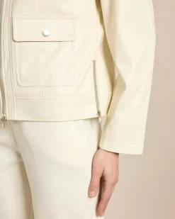 Jacke aus Lederimitat mit Stehkragen