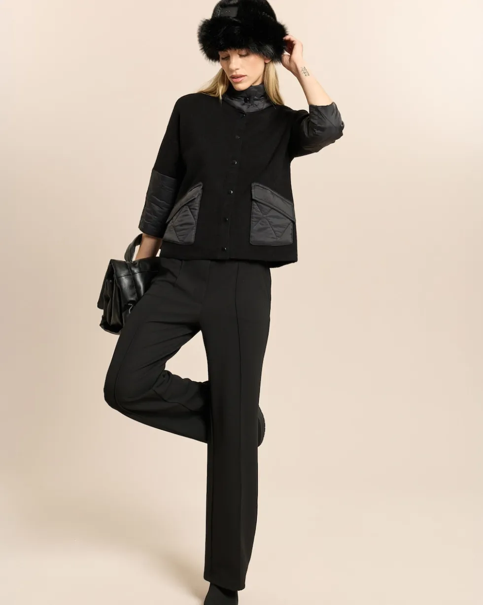 Jacke im Materialmix