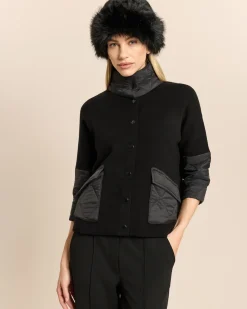 Jacke im Materialmix