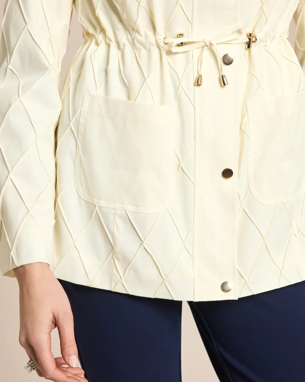Jacke in Karo-Struktur mit Ziernähten