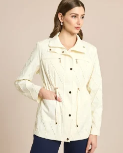 Jacke in Karo-Struktur mit Ziernähten