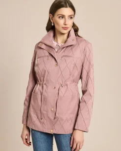 Jacke in Karo-Struktur mit Ziernähten