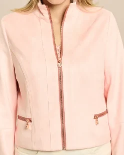 Jacke in Velourleder-Optik