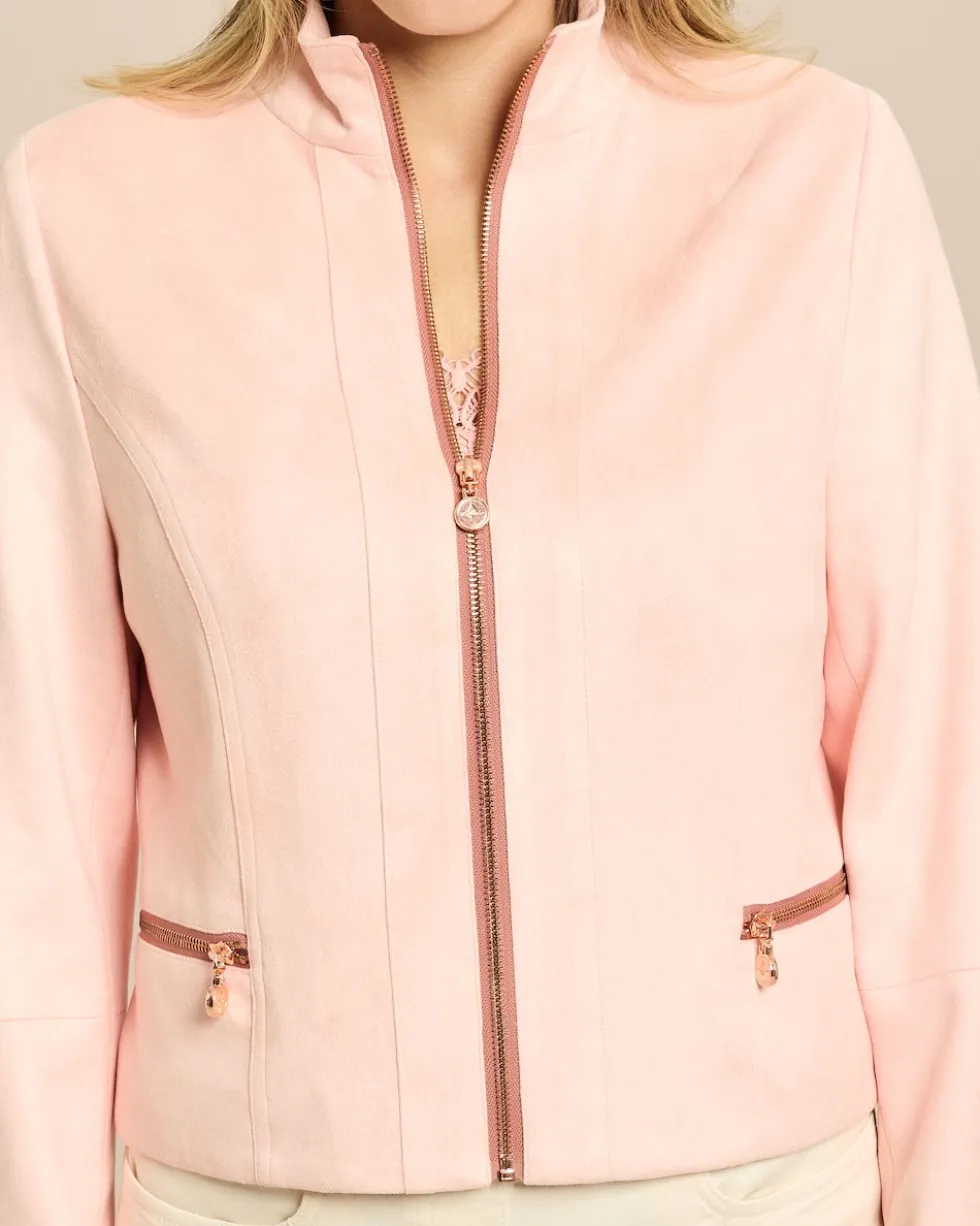 Jacke in Velourleder-Optik