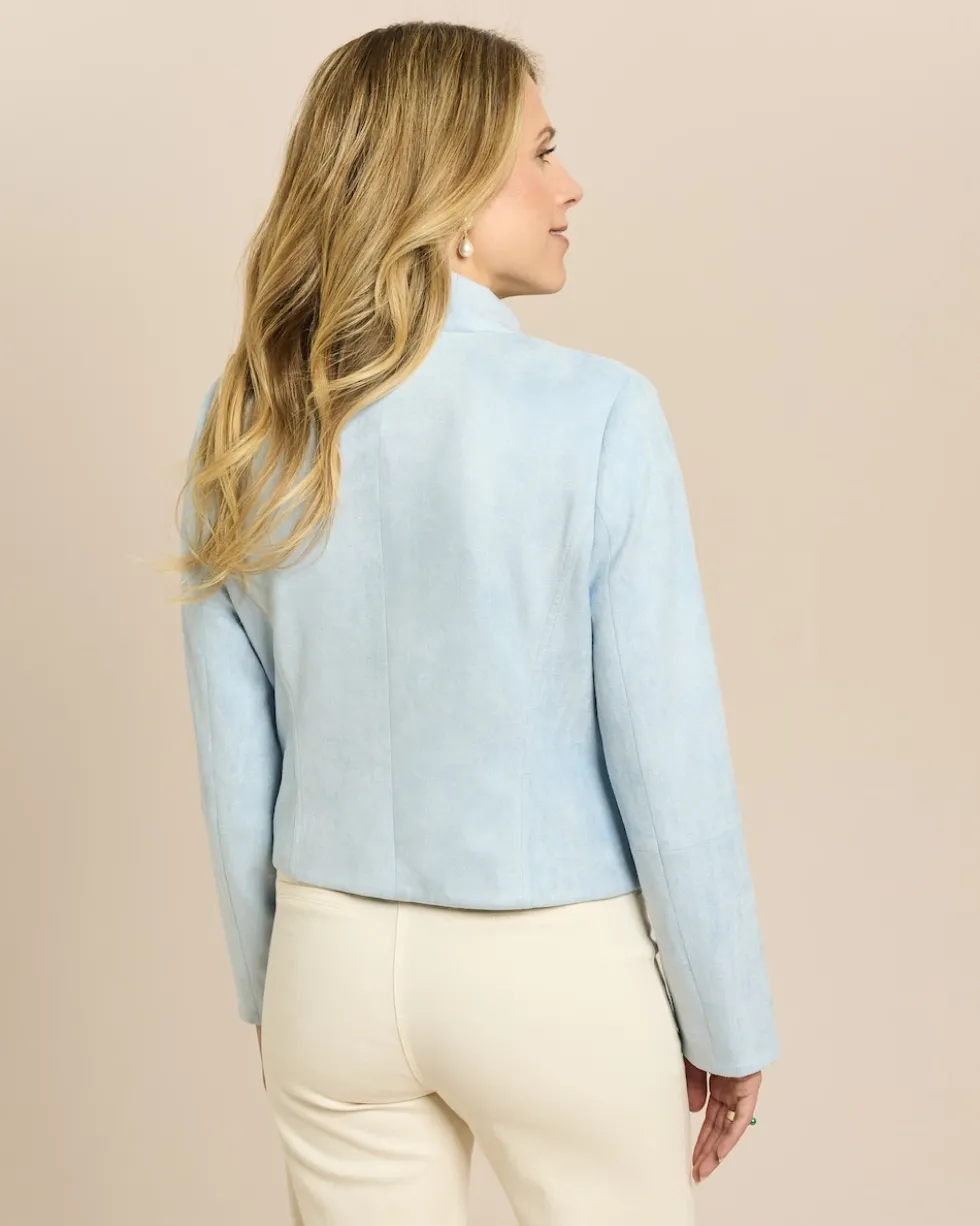 Jacke in Velourleder-Optik