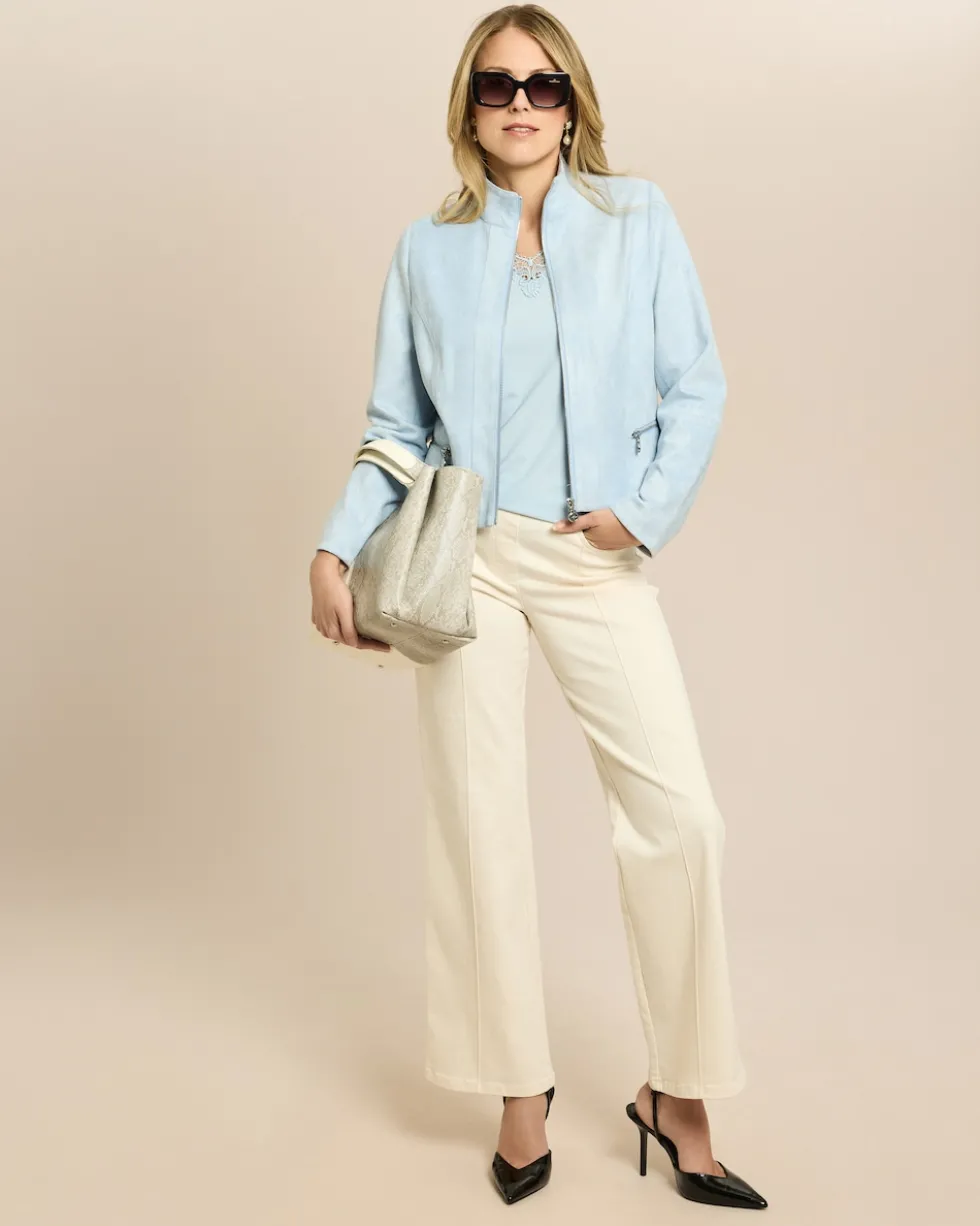 Jacke in Velourleder-Optik