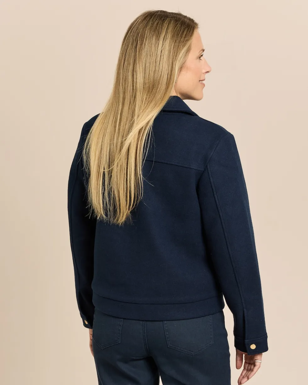 Jacke in Woll-Optik Boxy-Form