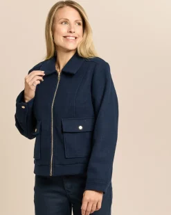 Jacke in Woll-Optik Boxy-Form