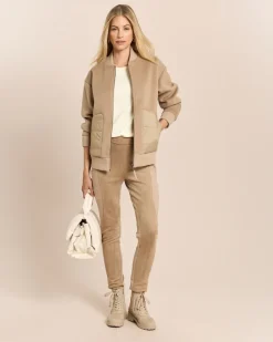 Jacke in Wolloptik mit Stepptaschen