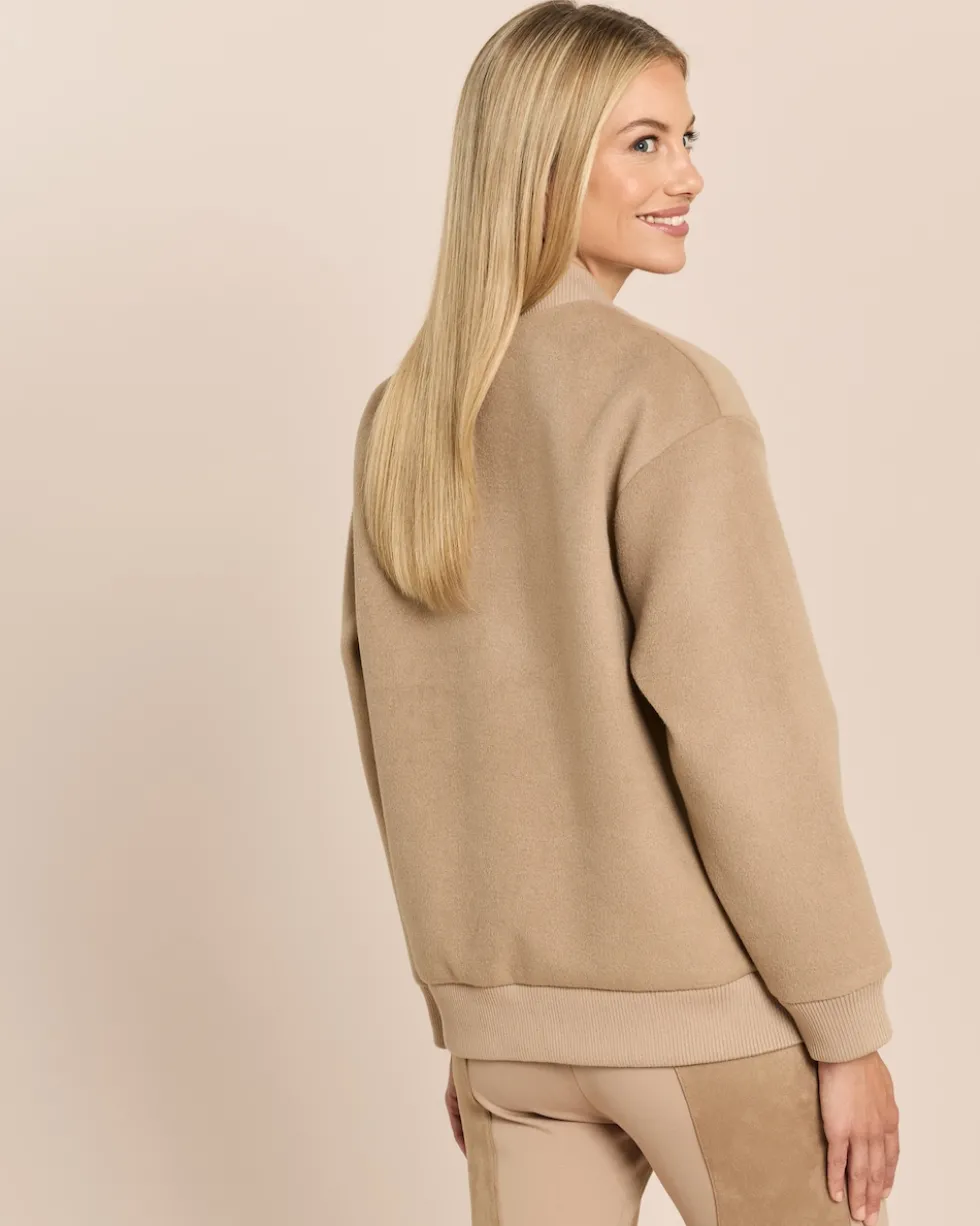 Jacke in Wolloptik mit Stepptaschen