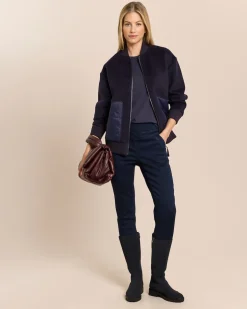 Jacke in Wolloptik mit Stepptaschen