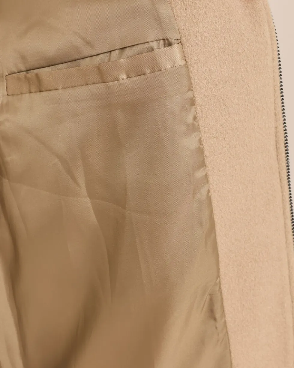 Jacke in Wolloptik mit Stepptaschen