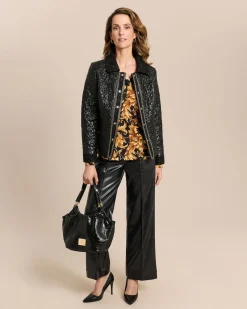 Jacke mit geprägtem Lederimitat