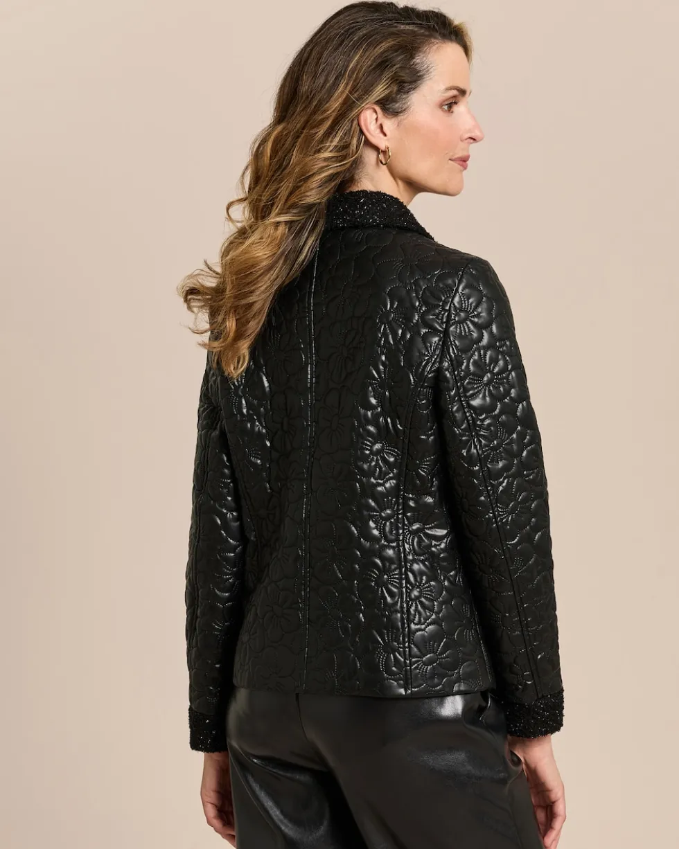 Jacke mit geprägtem Lederimitat