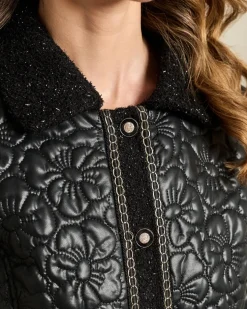 Jacke mit geprägtem Lederimitat