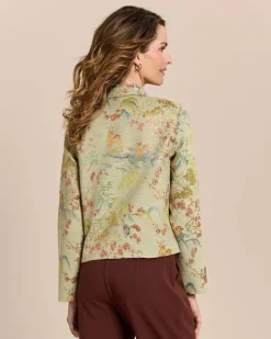 Jacke mit Metallicgarn und Tiermuster