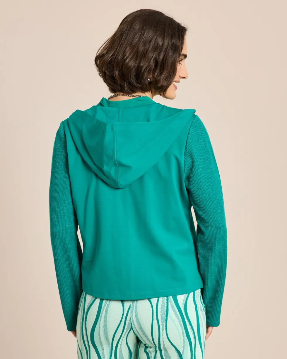 Jacke mit Reversdetail und Kapuze