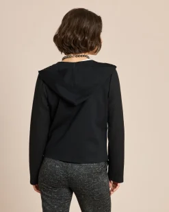 Jacke mit Reversdetail und Kapuze